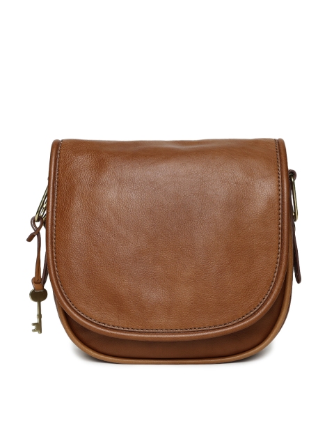 

Fossil Brown Solid Leather Sling Bag