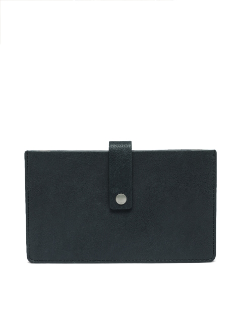 

Fossil Women Navy Blue Solid Button Leather Wallet
