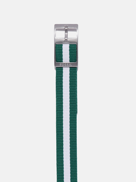

Fossil Unisex Green & White Striped Watch Strap