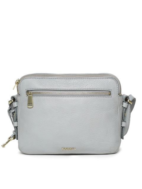 

Fossil Grey Solid Leather Sling Bag