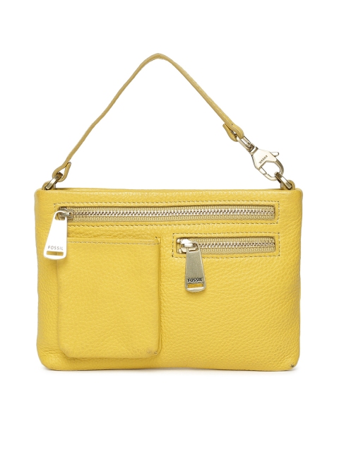 

Fossil Yellow Solid Handheld Bag