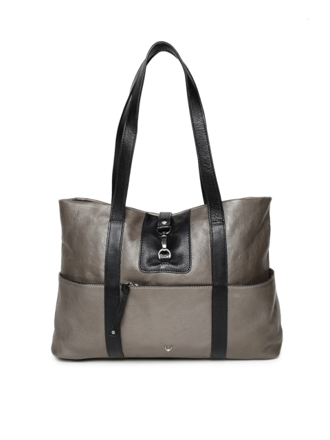

Hidesign Gunmetal-Toned Solid Leather Shoulder Bag, Metallic