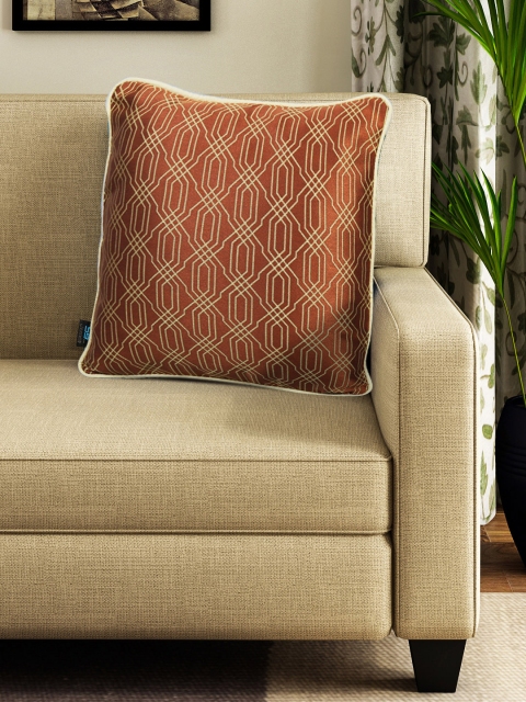 

S9home by Seasons Copper-Toned Set of Single Geometric Square Cushion Covers
