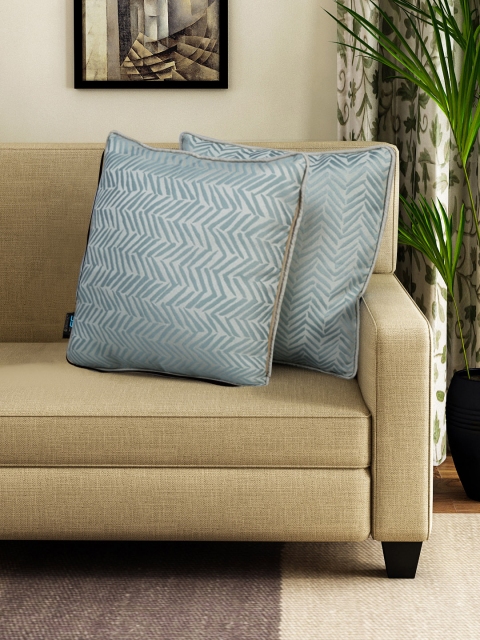 

S9home by Seasons Sea Green Set of 2 Geometric Square Cushion Covers
