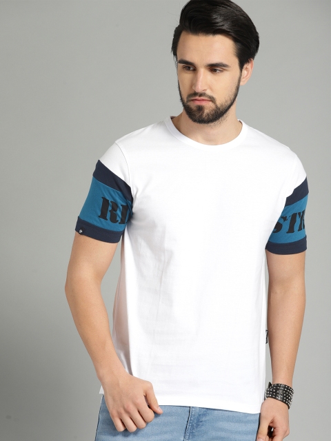 

The Roadster Lifestyle Co Men White Solid Round Neck Pure Cotton T-shirt