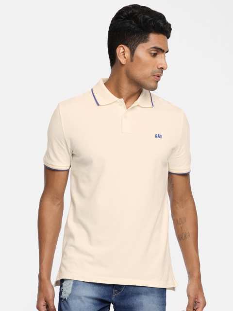 

GAP Men's Logo Stripe Polo Shirt, Off white