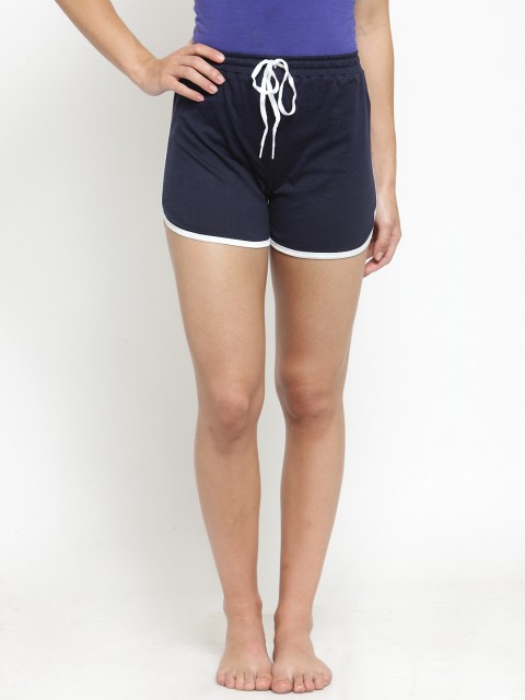 

Boston Club Women Navy Blue Solid Lounge Shorts
