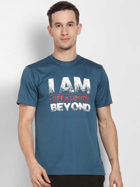 

OFF LIMITS Men Blue Printed Round Neck T-shirt