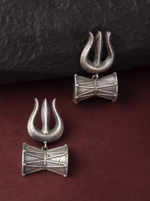 

Rubans Silver-Plated Oxidised Drop Earrings