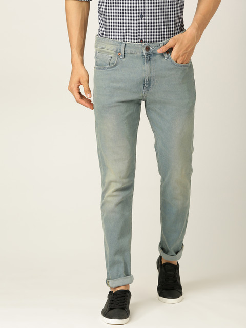 

United Colors of Benetton Men Blue Slim Tapered Fit Mid-Rise Clean Look Stretchable Jeans
