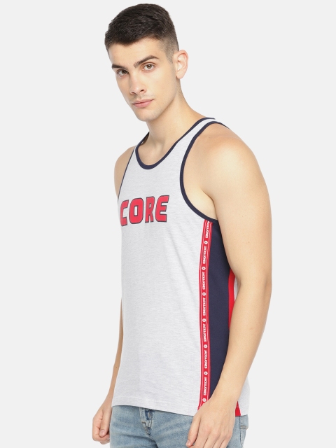 

Jack & Jones Men White Solid Round Neck T-shirt, Grey
