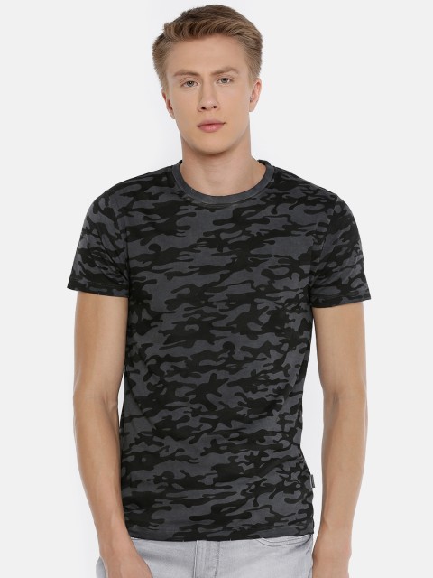 

Jack & Jones Men Grey Camouflage Printed T-shirt