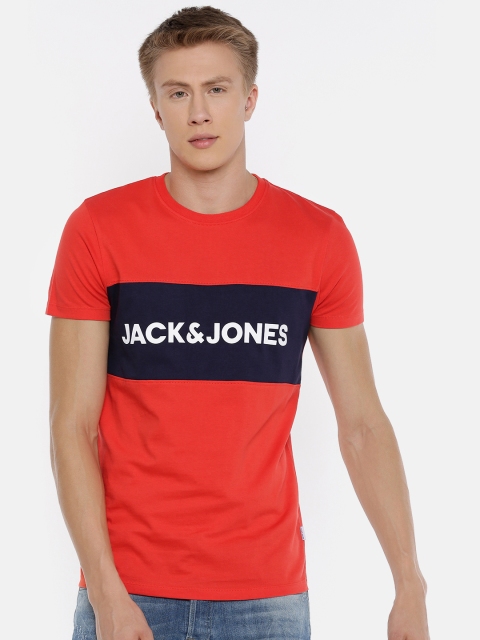 

Jack & Jones Men Red Colourblocked T-shirt