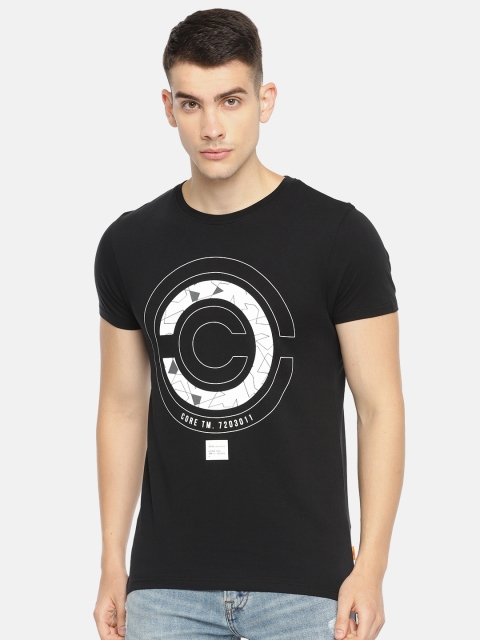 

Jack & Jones Men Black Printed Round Neck T-shirt