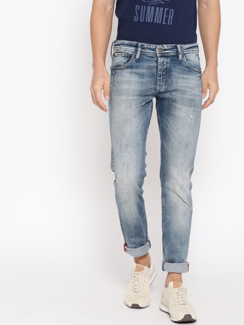 

Jack & Jones Men Blue Slim Fit Low-Rise Mildly Distressed Stretchable Jeans