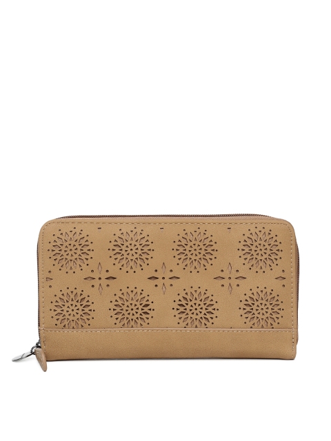 

Vero Moda Women Brown Zip Around Wallet with Cut-Out Detail