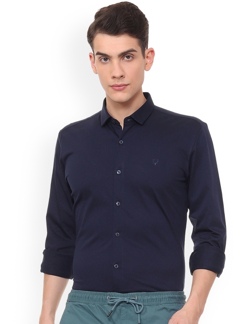 

Allen Solly Men Navy Blue Slim Fit Solid Casual Shirt