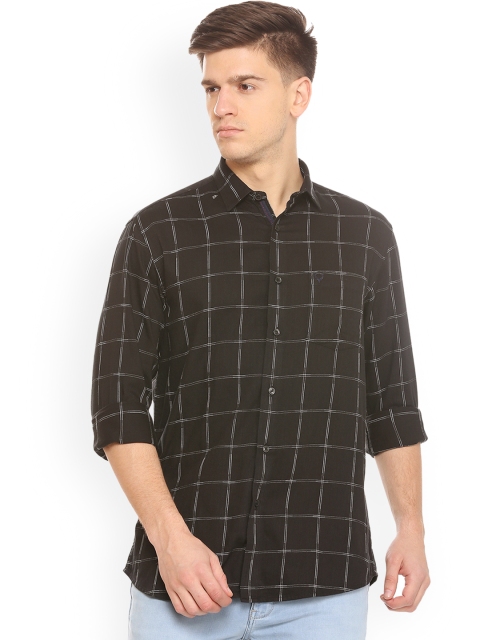 

Allen Solly Men Black Regular Fit Checked Casual Shirt