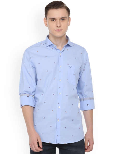

Allen Solly Men Blue Slim Fit Printed Casual Shirt