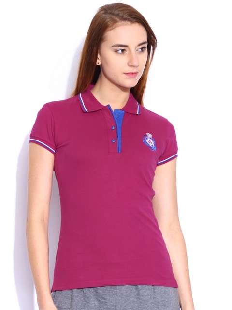 

SDL by Sweet Dreams Magenta Polo T-shirt F-LAT-2014