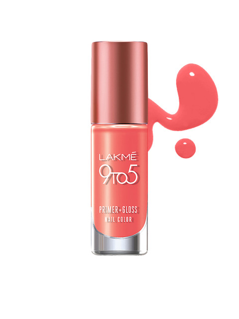 

Lakme 9 to 5 Primer + Gloss Nail Color - Salmon Strike 6ml, Peach