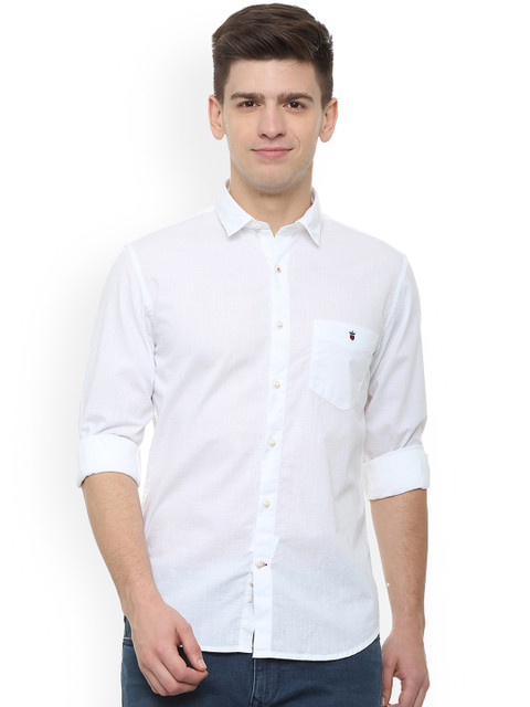 

Louis Philippe Men White Slim Fit Solid Casual Shirt