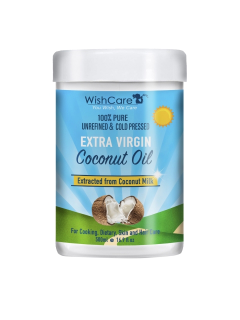 

WishCare Unisex Cold Pressed Extra Virgin Coconut Oil 500ml, Transparent