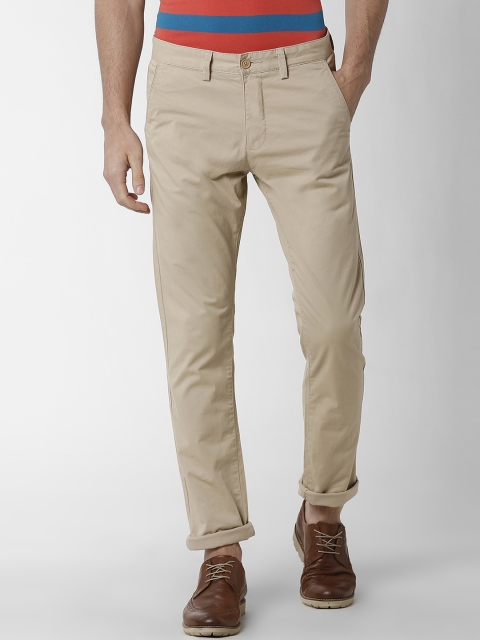 

Peter England Casuals Men Beige Slim Fit Solid Regular Trousers