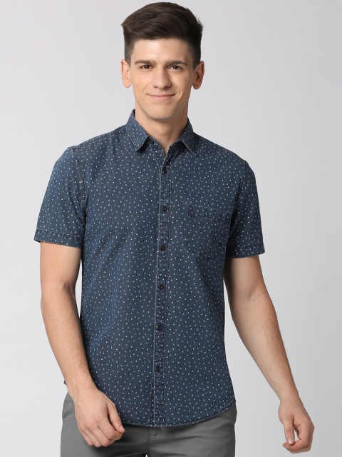 

Peter England Casuals Men Blue Slim Fit Printed Casual Shirt