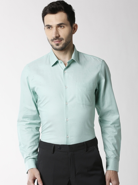 

Peter England Men Green Slim Fit Printed Formal Shirt