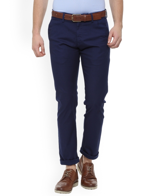 

Allen Solly Men Blue Slim Fit Solid Regular Trousers