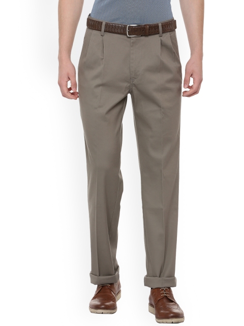

Allen Solly Men Grey Regular Fit Self Design Regular Trousers