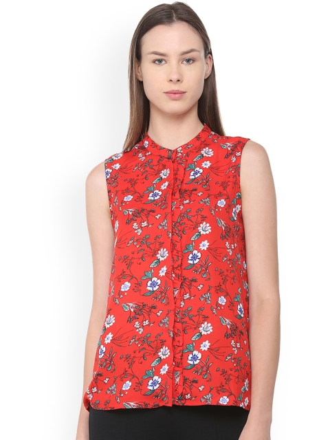 

Van Heusen Woman Women Red Regular Fit Printed Casual Shirt