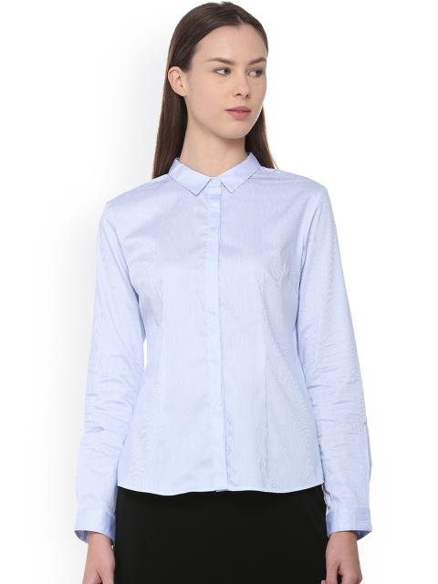 

Van Heusen Woman Women Blue Regular Fit Striped Casual Shirt