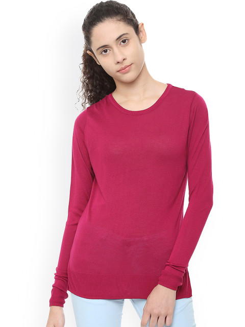 

Van Heusen Woman Pink Solid Pure Cotton Top