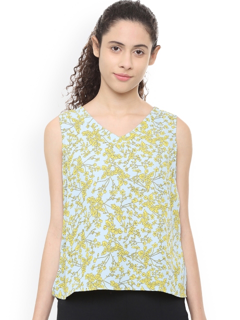 

Van Heusen Women Blue Printed A-Line Top