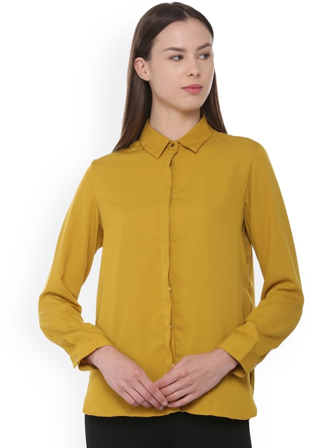 

Van Heusen Woman Women Yellow Regular Fit Solid Casual Shirt