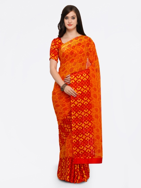 

Shaily Orange Printed Saree