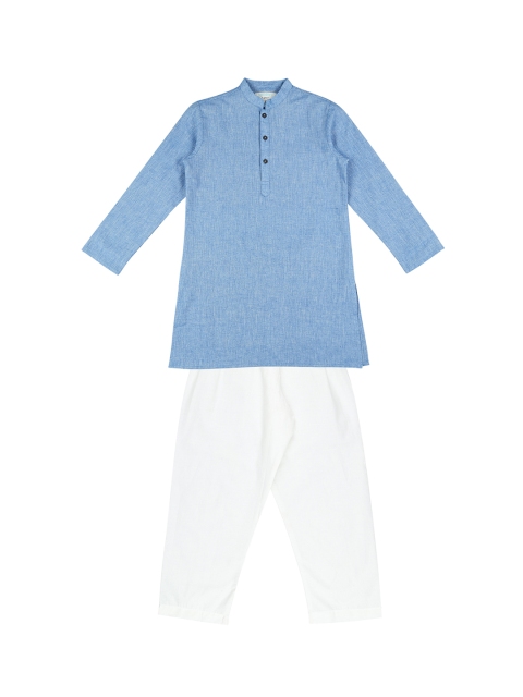 

Pantaloons Junior Boys Blue Solid Kurta with Pyjamas
