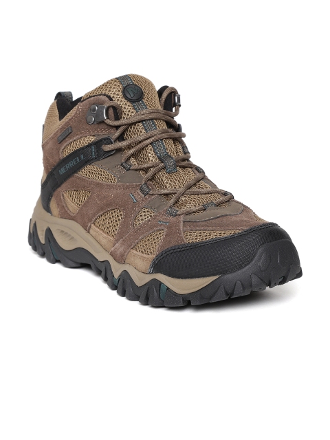 

Merrell Men Brown Mesh Mid-Top Trekking Shoes