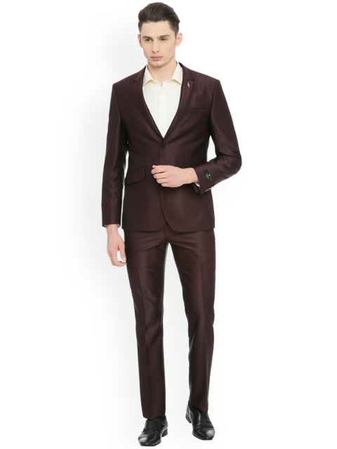 

Van Heusen Men Brown Solid Slim-Fit Single-Breasted Suit