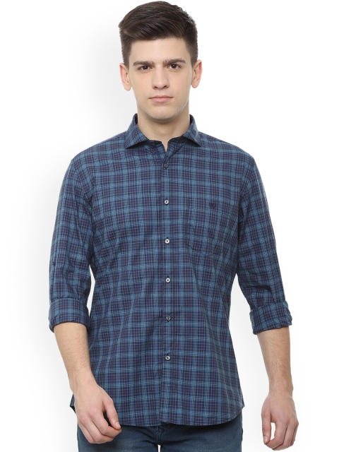 

Van Heusen Sport Men Blue Slim Fit Checked Casual Shirt