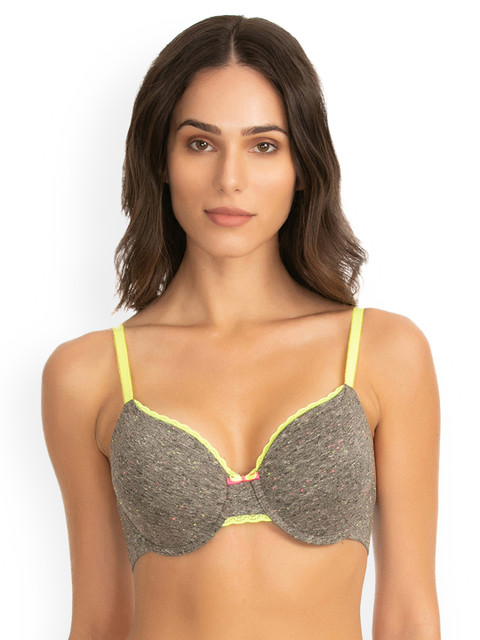 

Zivame Charcoal Solid Underwired Lightly Padded Everyday Bra ZI1578FASHAGREY