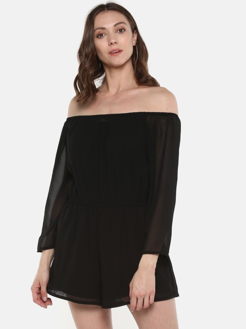 

sassystripes Black Solid Playsuit