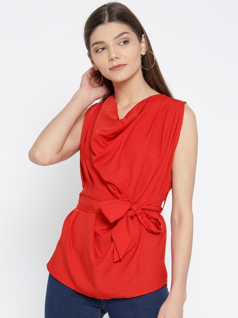 

sassystripes Women Red Solid Top