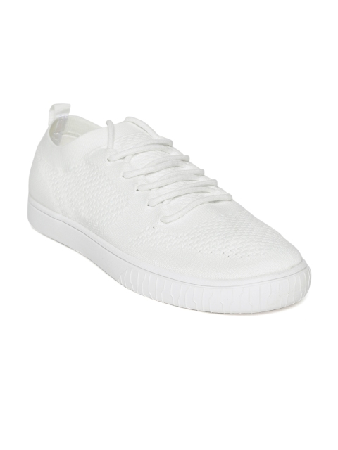 

United Colors of Benetton Men White Woven Design Sneakers