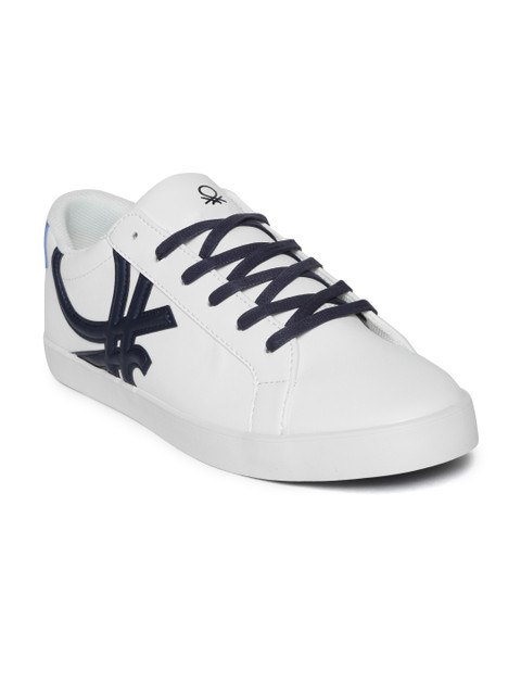 

United Colors of Benetton Men White Printed Detail Sneakers