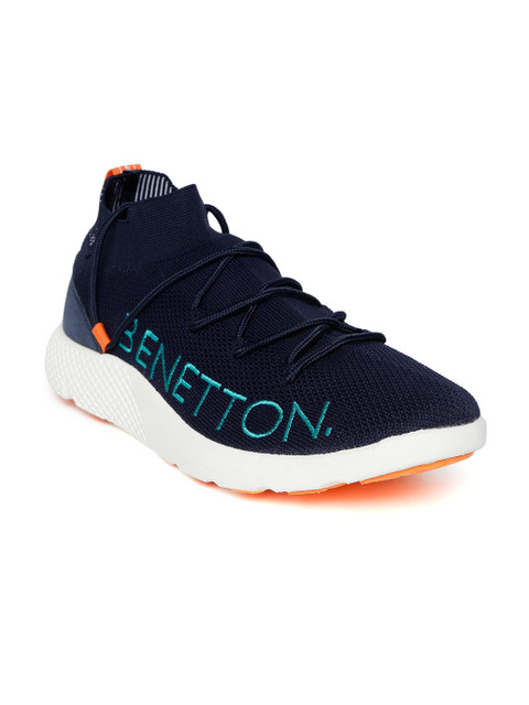 

United Colors of Benetton Men Navy Blue Embroidered Detail Sneakers