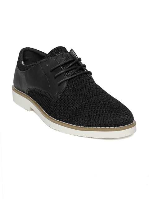 

United Colors of Benetton Men Black Woven Design Derbys