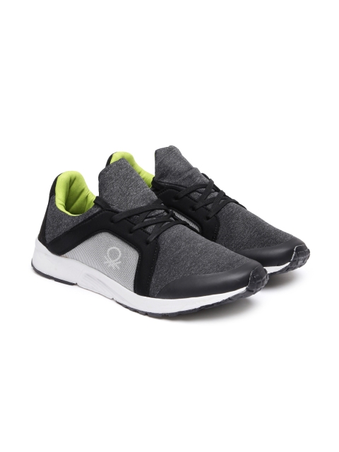 

United Colors of Benetton Men Charcoal Black Sneakers